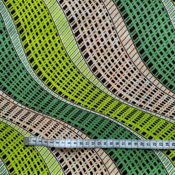 GREEN WAVE Afrikanischer Wax Print Stoff